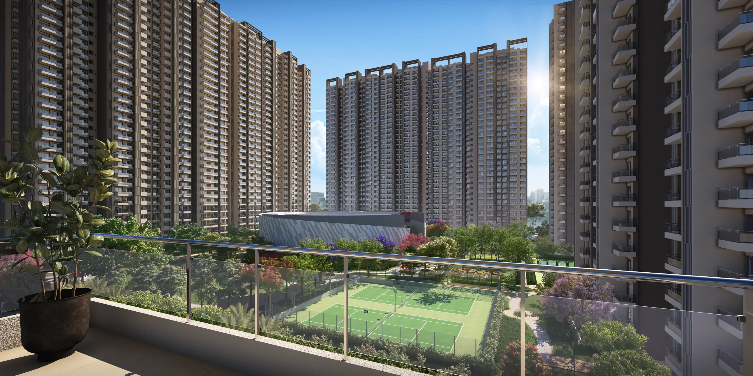 Palm Olympia Phase 2 Balcony View Day Light